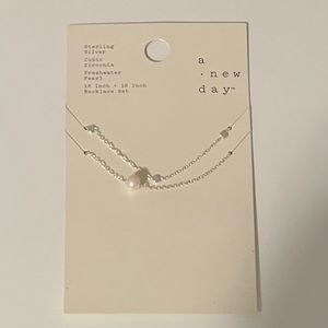 A New Day Target 16” and 18” Silver Necklace Set